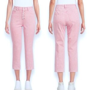 Size 4 High Rise Straight Button Front Closure Dusty Rose Crop Jeans NWOT